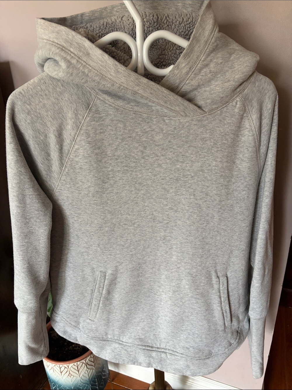 90 Degree By Reflex Light Gray Pullover Hoodie